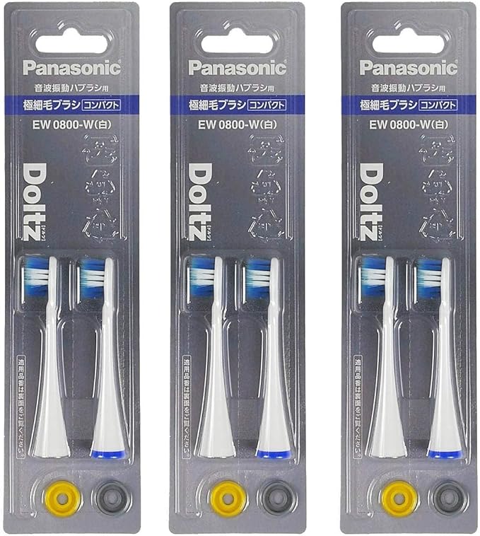Panasonic EW0800-W Replacement Brush, Doltz Extra Fine Bristle Brush, Compact, 2-piece Set, Set of 3 (Total of 6) - NewNest Australia