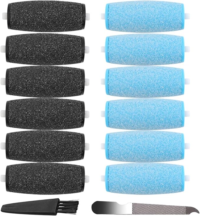 Amope Pedi Replacement Roller 12 Pack Electronic Perfect Foot File (6 Pre-Roughness & 6 Regular Roughness) - NewNest Australia