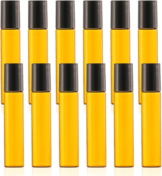 HIRAISM Roll-On Bottle Light Filtering Jar Atomizer Container Set of 12 with Funnel (10ml) - NewNest Australia