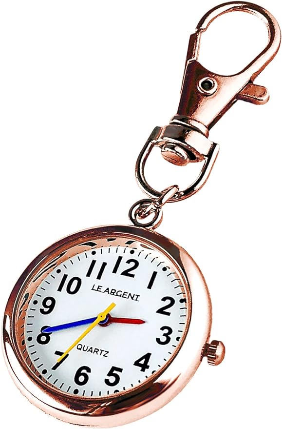 LE ARGENT Pocket Watch, Nurse Watch, Watch, Key Holder, Japanese Quartz, multicolor (pink / gold), pocket watch - NewNest Australia
