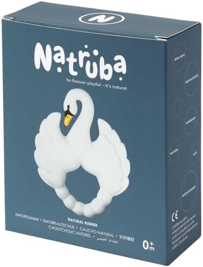 Teether Natruba Swan Swan Natural Rubber Teether Natruba Swan Danish Scandinavian Christmas Present for 0 Years Old and Up Baby Baby Baby Gift - NewNest Australia