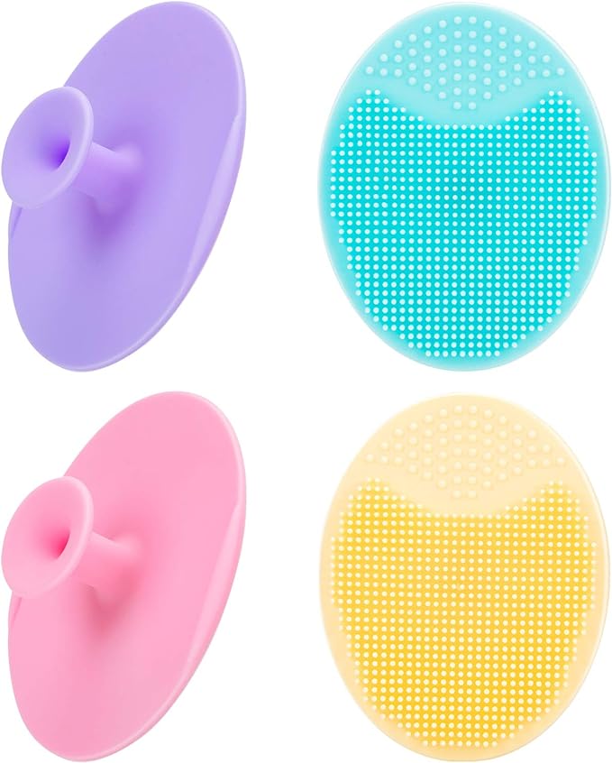 JEXCULL Face Clubber 4 Pack Soft Silicone Facial Cleansing Brush Face Creator Blackhead Acne Pore Pad Cradle Cap Face Mash Brush Deep Cleaning Skin Care - NewNest Australia