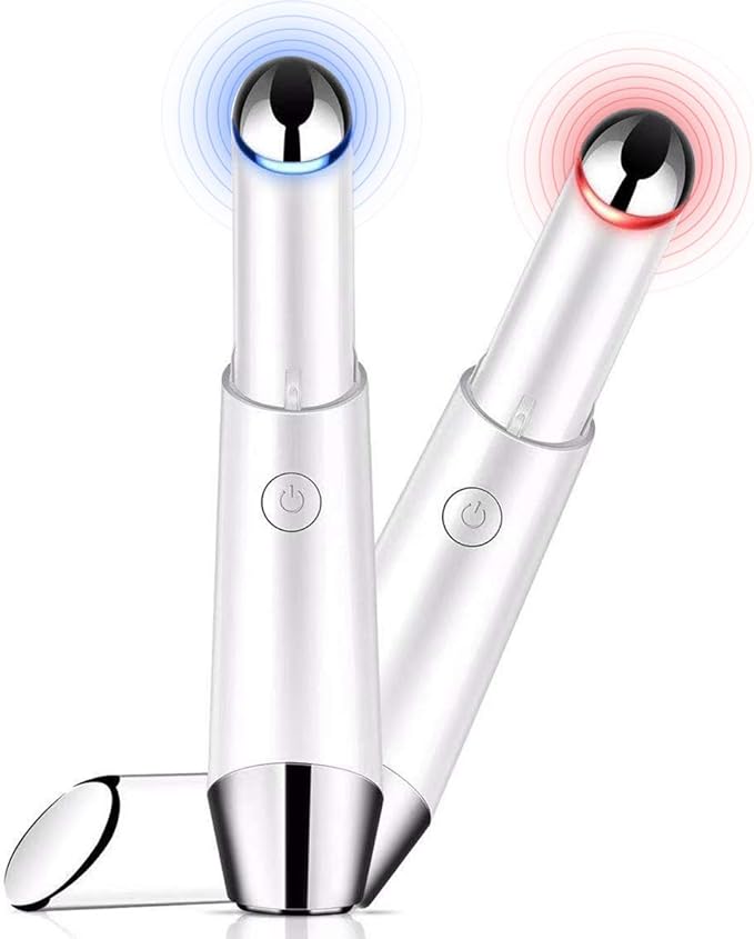 Intensive Eye Care, Facial Care for Eyes, Facial Beauty Device, Heating Care, Ion Induction, Micro Vibration, 2 Color LED, Beautiful Skin, 3 Modes, Ultra Lightweight, USB Rechargeable, Mouth Care, Mother's Day Gift, White - NewNest Australia