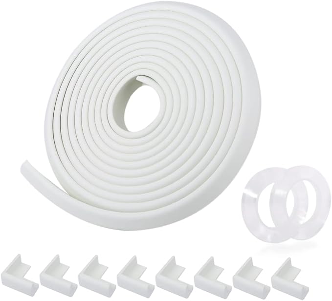 [Recommended by nursery teachers] Corner guard, total length 6M, gel tape that can be reapplied by washing with water [Internationally inspected] Baby guard corner cushion, L-shaped, 8 piece set, injury prevention, safety measures plaisiureux (white) - NewNest Australia