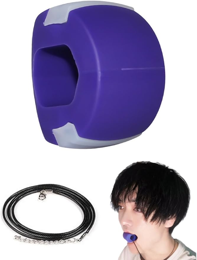 Eesu Cos Small Face Correction, Lift Up, Double Chin, Eliminates Nasolabial Lines, Exercise Ball, Facial Muscle Training, Easy Training in Free Time (Purple) - NewNest Australia