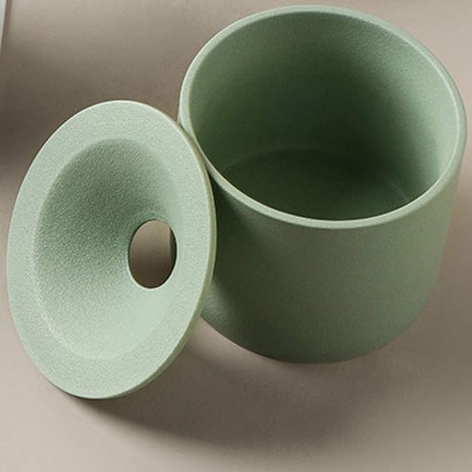 Ashtray with Lid, Large Capacity, Stylish Ceramic Ashtray with Lid (Circle) (Green) - NewNest Australia