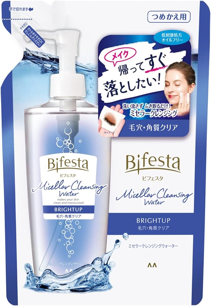 Bifesta Micellar Cleansing Water, Bright-Up, Refill, Wiping Type, Pores & Exfoliation, Clear from Lotion, Oil-free, Fragrance-free, 12.2 fl oz (360 ml) (x1) - NewNest Australia