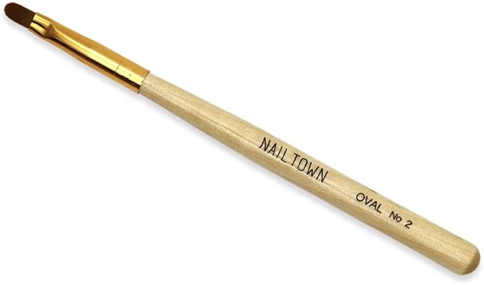 iro gel Nail Tool NAILTOWN Gel Brush with Cap Gel Brush Oval Flat Resin Manicure Self Nail Gel Brush Nylon Nail Brush [Oval No.2] - NewNest Australia