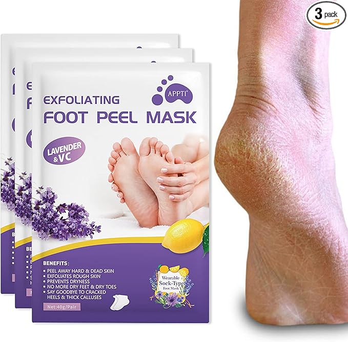Foot Exfoliating Pack, Foot Exfoliating Pack, Foot Mask, New Packaging, Foot Exfoliating Mask, Dead Skin, Makes Feet Smooth and Beautiful, Unisex 3 Pairs - NewNest Australia