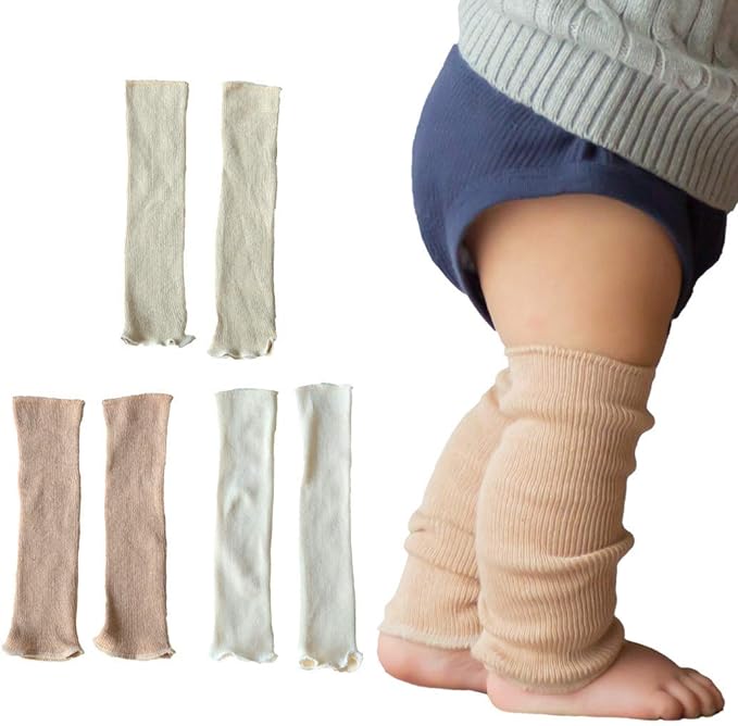 SOWAN 3 Pairs Leg Warmers, Baby Organic Cotton, Ribbed, For Babies, Girls, Boys, Made in Japan - NewNest Australia