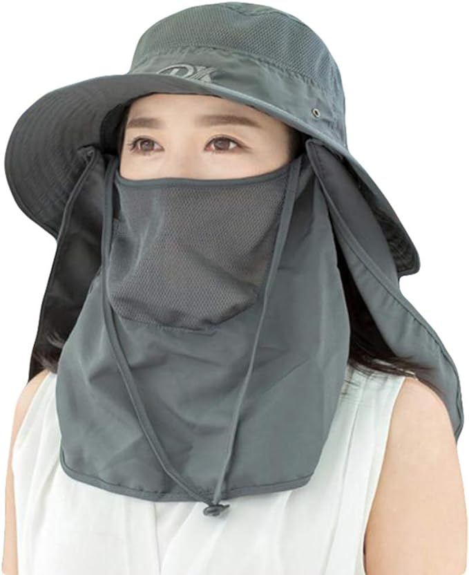 LQINGBZ Gardening Hat, Women's, Men's, Wide Brim, 4-Way Usage, UV Protection, Sun Visor, Stylish Hat, Face Cover, Foldable, Easy to Use, Convenient, Sun Protection, Agricultural Work, Heatstroke Protection - NewNest Australia