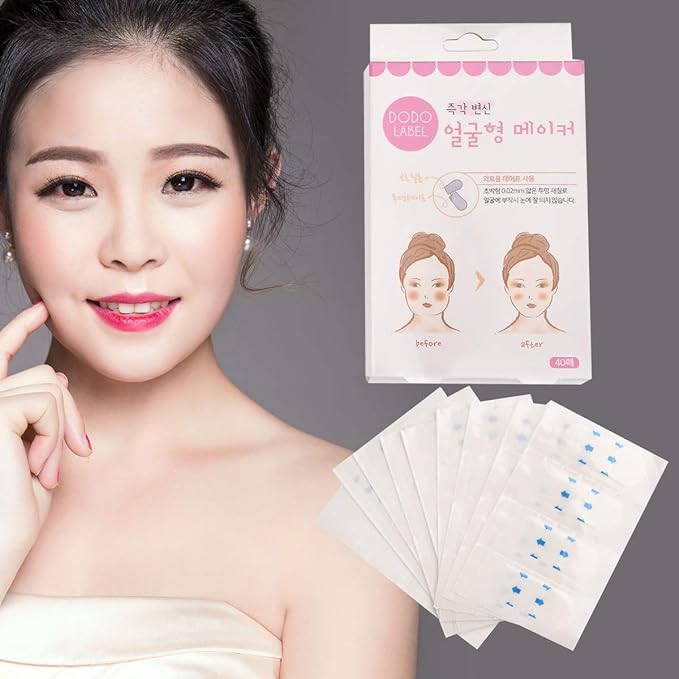 Small Face Tape, 40 Pieces, Face Lifting, Face Tape, Raising Sagging, Nasolabial Lines, Correcting Faces, Ultra Thin, Transparent, Inconspicuous, Frosted, Orthopedic Tape, Cosplay, Job Hunting, Dating, Parties, Photo Sessions - NewNest Australia