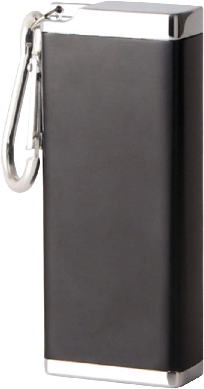 SAMCOS Portable Ashtray Full Black Portable Keychain with Carabiner Ashtray Ashtray Outdoor Pill Case Portable Ashtray (Black) - NewNest Australia