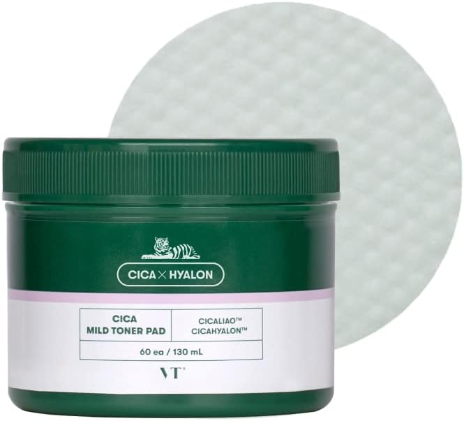 VTCOSMETICS Deer Mild Toner Pad, 2 Types, 60 Sheets, Moisturizing, Sensitive Skin, Dry Skin, Skin Care, Exfoliating Care, Pore Care, Wiping Lotion (CICA Mild Toner Pad (Pack of 60) - NewNest Australia