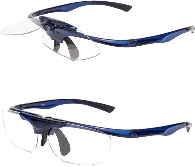 [LianSan] Flip-up Reading Glasses, Portable, with Case, Unisex, Men's, Women's, Stylish, Reading Glasses, Bifocals, Prescription L3806, Blue, +250 - NewNest Australia