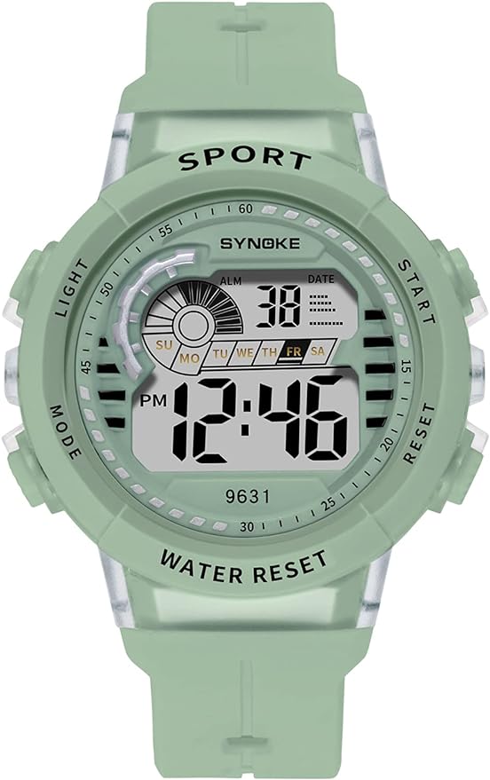 Panegy Children's Watch, Girls, Children, Boys, Digital Watch, Cute, Multi-functional, Waterproof to 166.2 ft (50 m), Digital Display, Alarm, Calendar, 12/24 Switch, Present, School Entrance, Green, - NewNest Australia