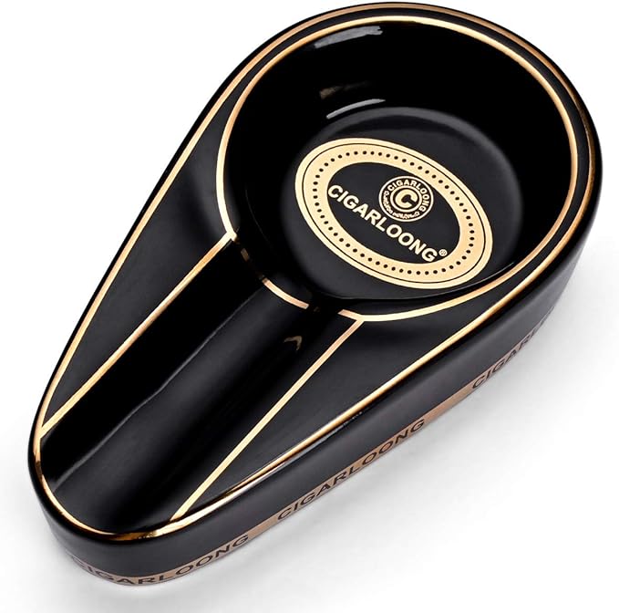 CIGARLOONG Cigar Ashtray Single Large Slot Portable Ashtray for Home and Outdoor/Tabletop/Guest Room (CLR: Black) - NewNest Australia