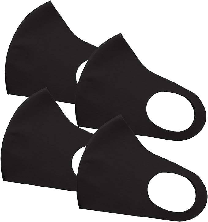 Eraser Cooling Mask, Cooling, For Summer, Washable, Color, Complexion, Set of 4, 3D Construction, UV Protection, Easy to Breathe, Reusable, Black, Size M - NewNest Australia