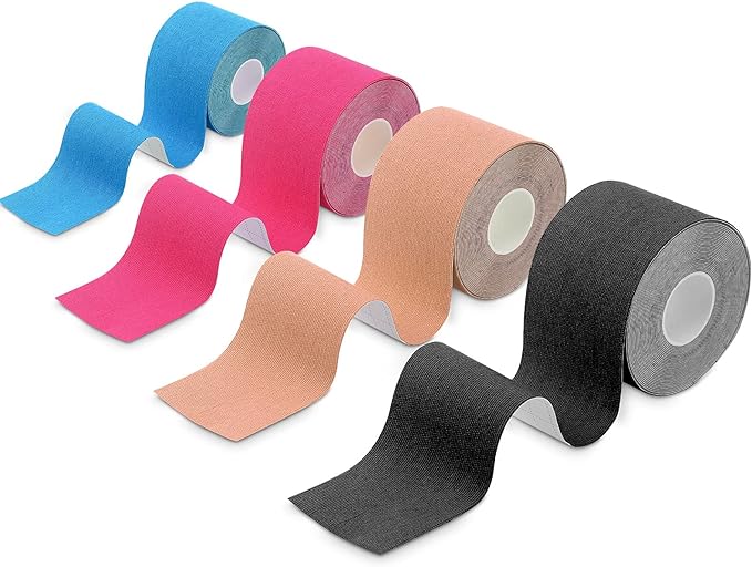 Taping Tape, 4 Rolls, 2.0 x 16.6 ft (5 x 5 m), Kinesiology Tape, Supports Muscles and Joints, Breathable, Stretchy, Sweat Resistant - NewNest Australia
