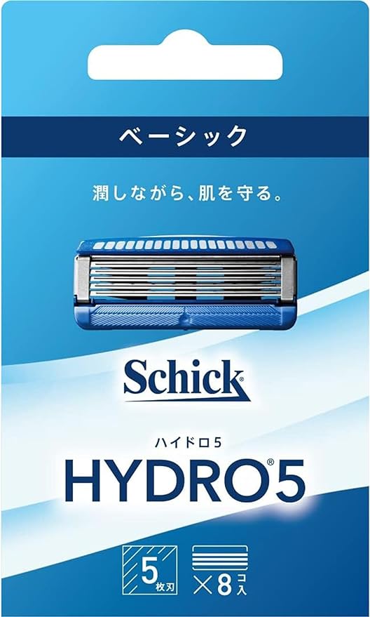 Hydro Schick Hydro 5 Basic Replacement Blades (8 Pieces) with Skin Guard 5 Blades, Blue - NewNest Australia