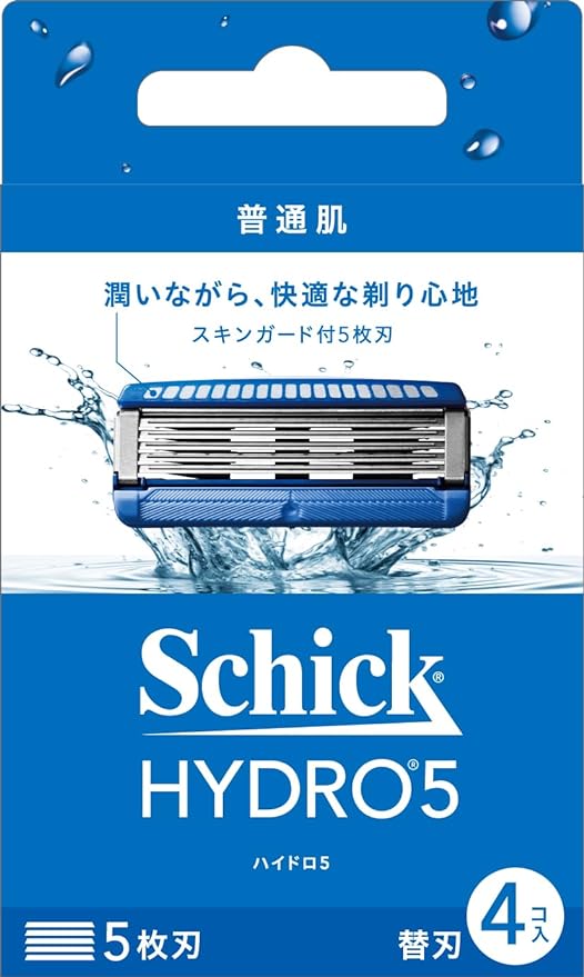 Hydro Schick Hydro 5 Basic Replacement Blades (4 Pieces) with Skin Guard 5 Blades Blue 4 Pieces (x1) - NewNest Australia