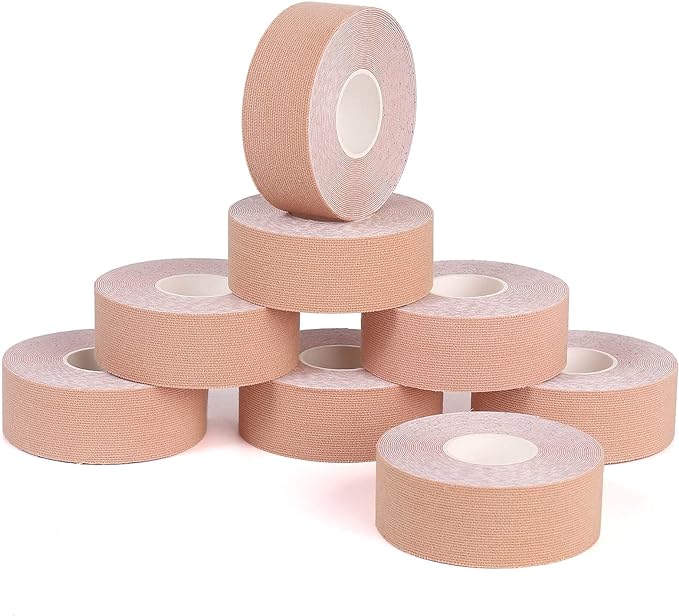 8 Rolls Tape 1.0 x 16.4 ft (2.5 x 5 m), Kinesiology Tape, Kinesio Tape, Supports Muscles and Joints, Breathable, Stretchy, Sweat Resistant (Skin) - NewNest Australia