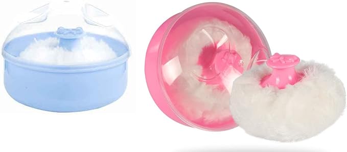 2 Pack Baby Powder Case with Puff, Portable Refill Container, Baby Puff for Doggy Baby, Fluffy Puff Powder, Powder Box, Powder Container, Empty, Body Care - NewNest Australia
