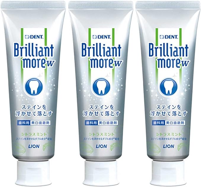 Lion Whitening Brilliantmore Double Citrus Mint 3 Bottles (3.2 oz (90 g) [Brilliant more w] Dental Exclusive - NewNest Australia