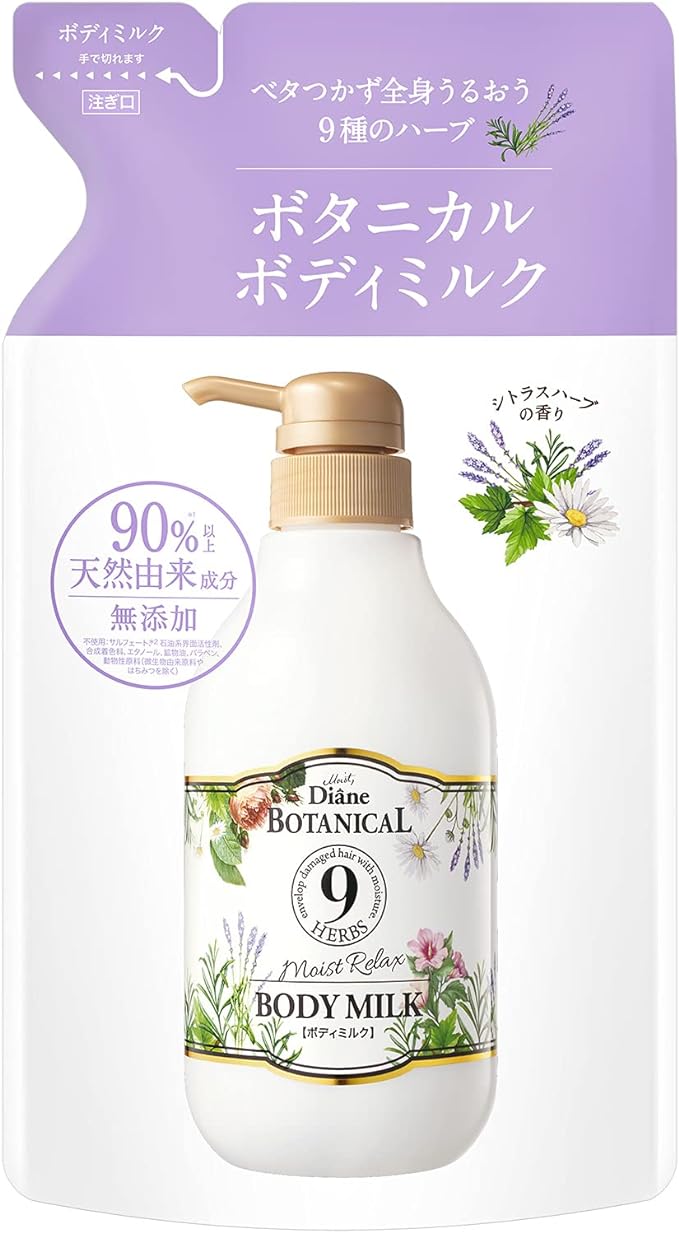 Diane Botanical Body Milk, Citrus Herb Scent, Refill, 13.5 fl oz (400 ml) [Milk Not Sticky] Diane Botanical Moist Relax - NewNest Australia