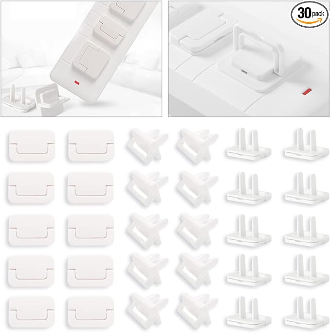 Chikei Life Outlet Lid Cover, Dust Prevention, Guard, Hidden Cover, Baby Cap, Tracking, Power Supply (Total: 30, Color: White) - NewNest Australia