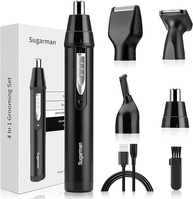 SuGarmin Nose Hair Cutter, Men's, USB Rechargeable, Etiquette Cutter, 4 in 1, Electric Shaver, Female and Men, Nose Hair Trimmer, Fray/Ear Hair Cutter, Eyebrow Shaver, Face Sledding, Armpit Sledding, - NewNest Australia