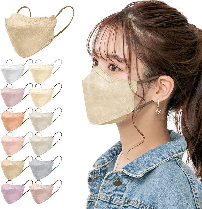 [Kaitou Official Store] Mask, Non-woven KF94, Bicolor, 3D, 3D Mask, No Ear Pain, Color, Small Face, 40 Pieces - NewNest Australia
