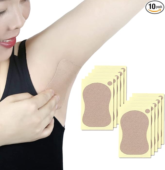 Lasando Sweat Sheet, Underarm Sweat Pad, Underarm Sweat Absorption Pad, Direct Attachment to Armpits, Fragrance, Prevents Faded Stains & Heat Prevention, Skin Color, 10 Pieces, Used for Soles and - NewNest Australia