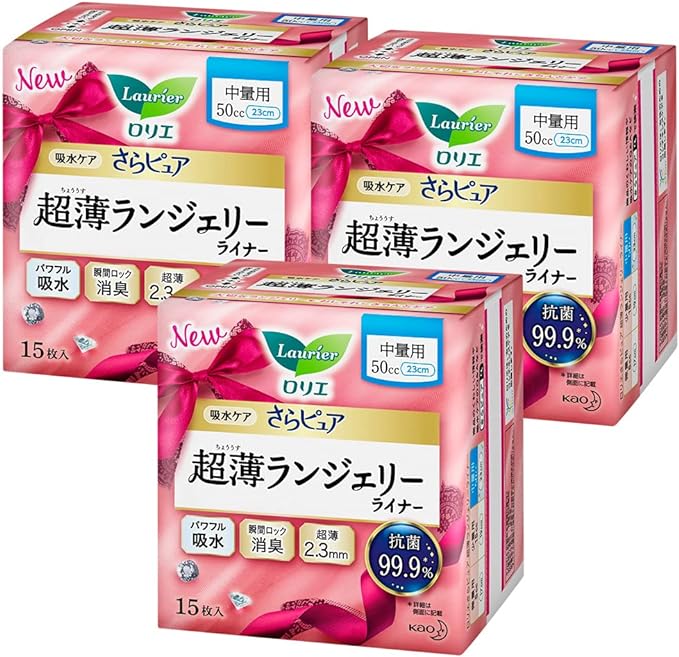 Laurier Sara-Pure Ultra Thin Lingerie Liner, 1.8 fl oz (50 cc), 45 Sheets (15 Sheets x 3) - NewNest Australia
