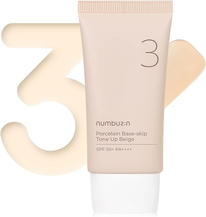 Numbuzin No. 3 No Funde Ceramic Skin Tone Up Cream SPF 50 + PA ++++ 50ml | Makeup Base Korean Cosmetics Skin Care Sunscreen - NewNest Australia