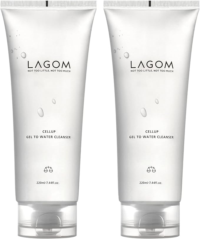 LAGOM Gel to Water Cleanser, Morning Facial Cleanser, Massage, Moisturizing, Moisturizing, Fresh Wash, 6.8 fl oz (220 ml) x 2 Piece Set, Genuine Japanese Product - NewNest Australia