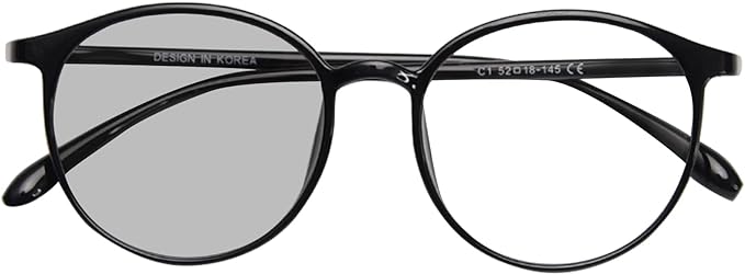 DOLLGER Blue Light Cut Glasses, Non-Degree, Dimmable Lens, Outdoor Sunglasses, Indoor Transparent Glasses, Computer Glasses, Ultra Lightweight, 0.5 oz (13 g), UV Protection, Rounded Glasses, Stylish - NewNest Australia