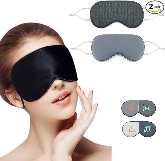 IPPON Eye Mask, For Sleeping, Light Blocking, Good Sleep, Blindfold, Set of 2 in 4 Colors, Suitable for Both Hot and Cold Use, Soft, No Pressure, Napping, Travel, Washable, No. 16 (Set B) - NewNest Australia