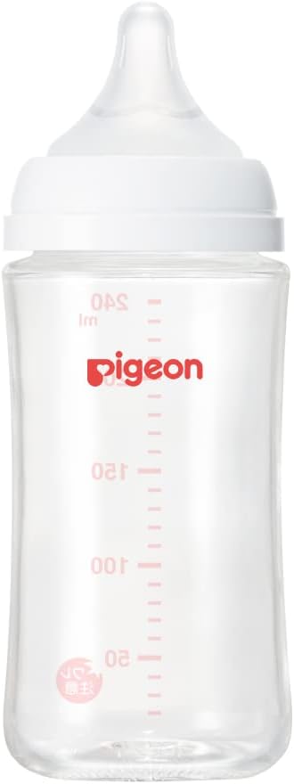 Pigeon Heat-Resistant Glass Nursing Bottle And Nipple, 8.1 fl oz (240 ml), 3 Months+ - NewNest Australia