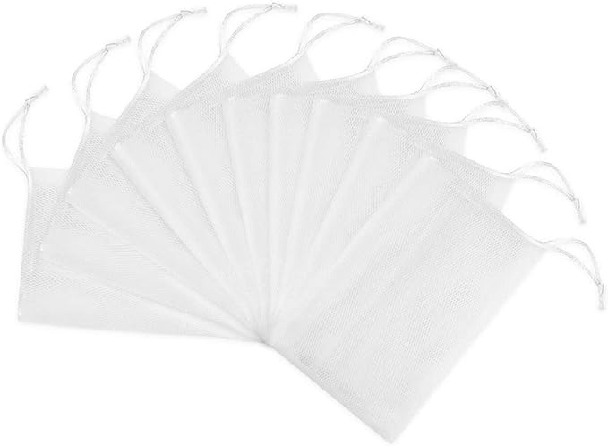 Wakaka 10-Piece Whisk Net with Soap Filling, Soap Net, Soap Bag, Whip, Mesh Material, Drawstring Bag, Bath, Foaming Massage, Exfoliating - NewNest Australia