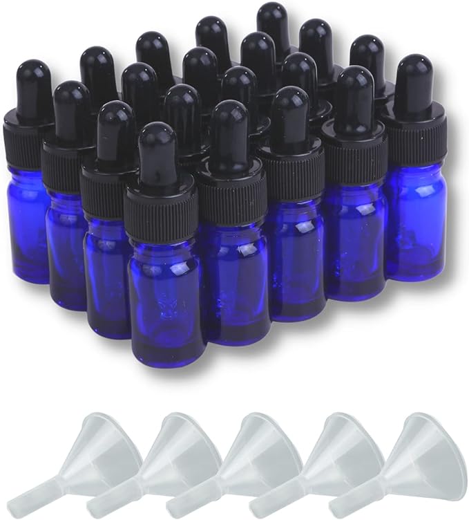 Chocople Blackout Jar with Dropper Dropper Essential Oil Aroma Oil Refill Storage Glass Funnel Set of 20 (10ml) - NewNest Australia