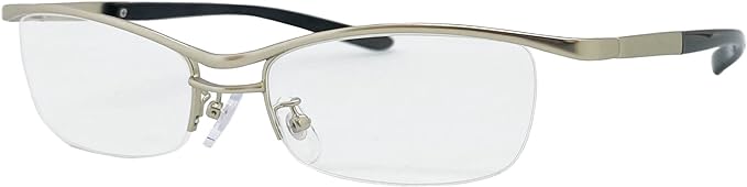 [Face Trick glasses] Cool Reading Glasses Metal Nyroll UV400 Clear Anti-fog Treated Reading Glasses Lenses/Blue Light Cut Sabae Manufacturer High Performance Lens Reading Glasses Silver Matte Frame RGC0022-9 - NewNest Australia