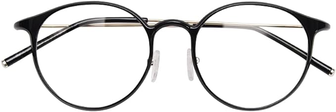 Dollger TR90 Blue Light Reduction Glasses, Round Glasses, No Prescription, 0.2 oz (7 g), Ultra Lightweight, UV Protection, PC Glasses, Transparent Lenses, Round Face, Small Effect, Stylish, Fashionable, Women's, Men's - NewNest Australia