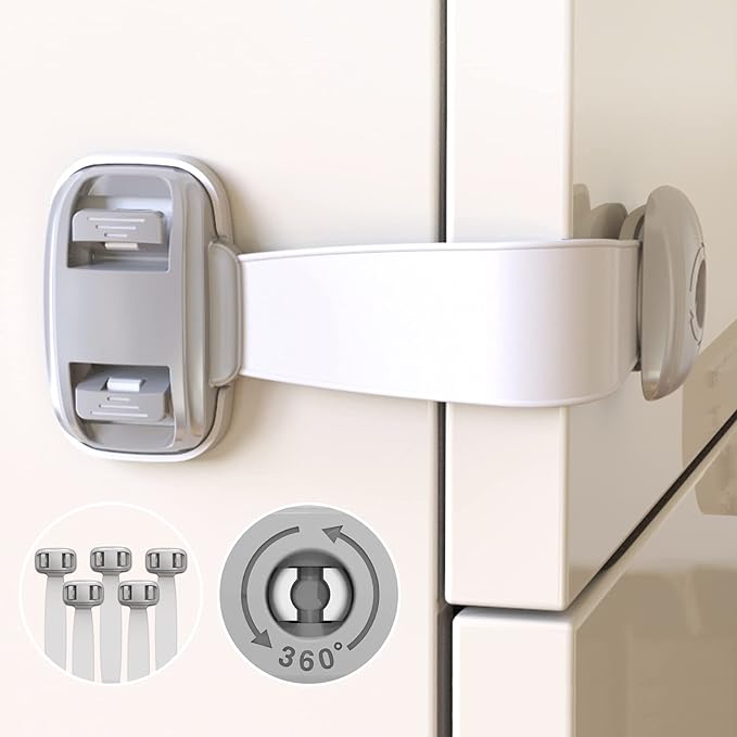 MINNU Baby Guard, Child Lock, Drawer Lock, Set of 5 Children, Safe, Removable Multipurpose Stopper, Baby Door Lock, Earthquake Prevention, Suitable for Drawers, Refrigerators, Cupboards, Doors, - NewNest Australia