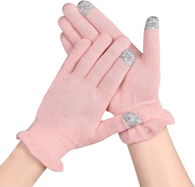 Donfri Touch Screen Moisturizing Gloves, 100% Cotton, Sleep Gloves, Night Protection, Atopic Gloves, Rough Handcare, Smartphone Compatible, Eczema, Cracked Palm, Skin-Friendly, Comfortable to Use (1 Pair Pack) S) - NewNest Australia