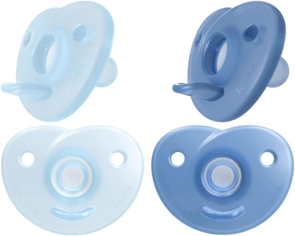 Philips AVENT Phillips Shape Pacifier Heart Pacifier 0-3 Months Set of 2 (Blue+Light Blue) - NewNest Australia