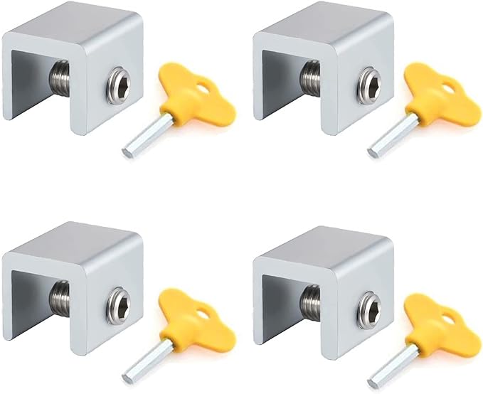 DFsucces Window Lock, Safety Lock, Window Sash Lock, Strong Window Stopper, Auxiliary Lock, Sash Stopper, Adjustable, Easy to Install, Security Measures, For Children, Elderly, Pets, Fall Protection (Set of 4) - NewNest Australia