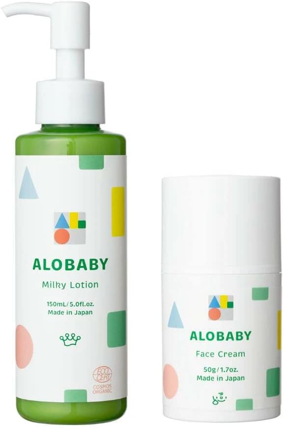 Alobaby Milk Lotion, 5.1 fl oz (150 ml), Face Cream, 1.8 oz (50 g), Additive-free, Organic, Baby Moisturizing - NewNest Australia