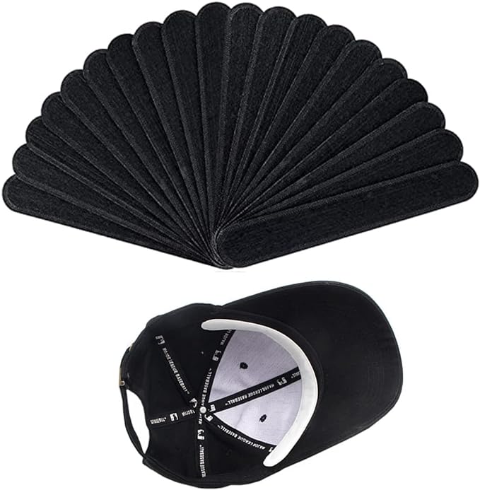 LIKENNY Sweat Pad, Hat, Sweat Sheet, Hat Liner, Collar, Sweat Absorbent, Stain Prevention, Anti-Fade, Stain Prevention, Deodorizing, Fragrance-free, Heat Protection, Soft Non-woven Fabric, Disposable (Black) - NewNest Australia