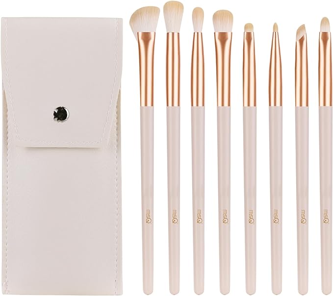 MSQ Makeup Brushes, 8 Pieces, Popular, Popular, Powder-Holding Powder, Makeup Tools, Cosmetic Bag Included, cream - NewNest Australia